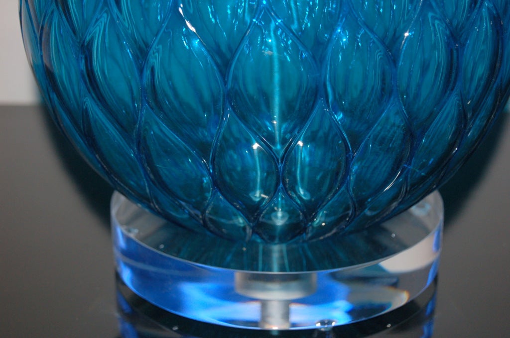 Murano Glass Pair of Vintage Murano Stacked Ball Lamps