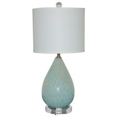 Giorgio Ferro - Minty Blue Teardrop Murano Bedside Table Lamp