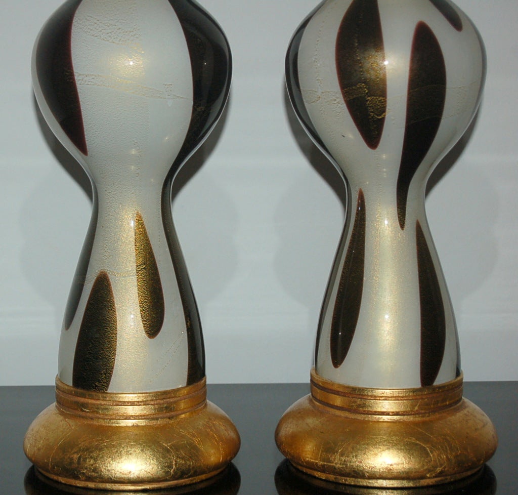 Brass Alfredo Barbini - Vintage Mod Murano Lamps For Sale