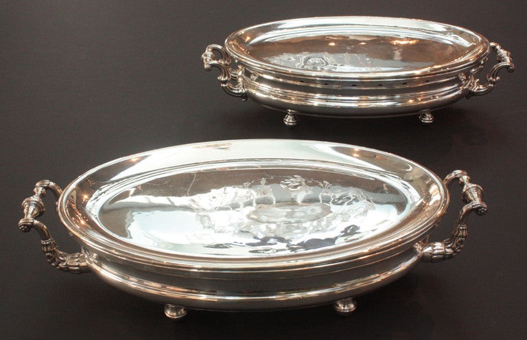 silver plated buffet server (2 pieces), top lifts off, uses Sterno or other brand of chafing fuel