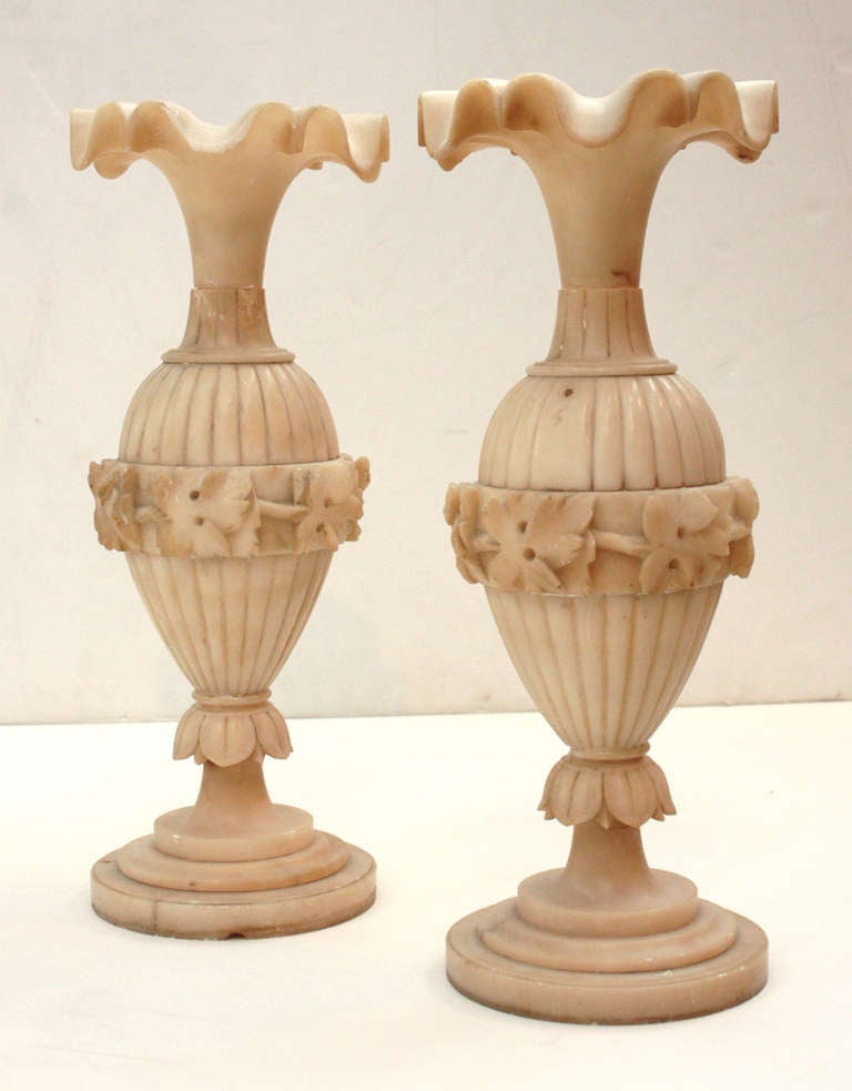 Italian Pair of Alabaster Vases