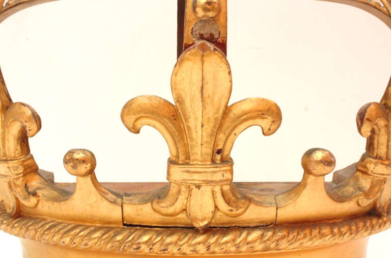 19th Century Large French Giltwood Bed Corona