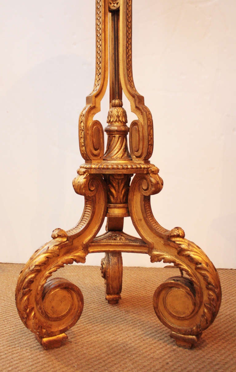 Carved George III Style Giltwood Torchiere