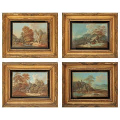 Antique Set of Four Framed Watercolors