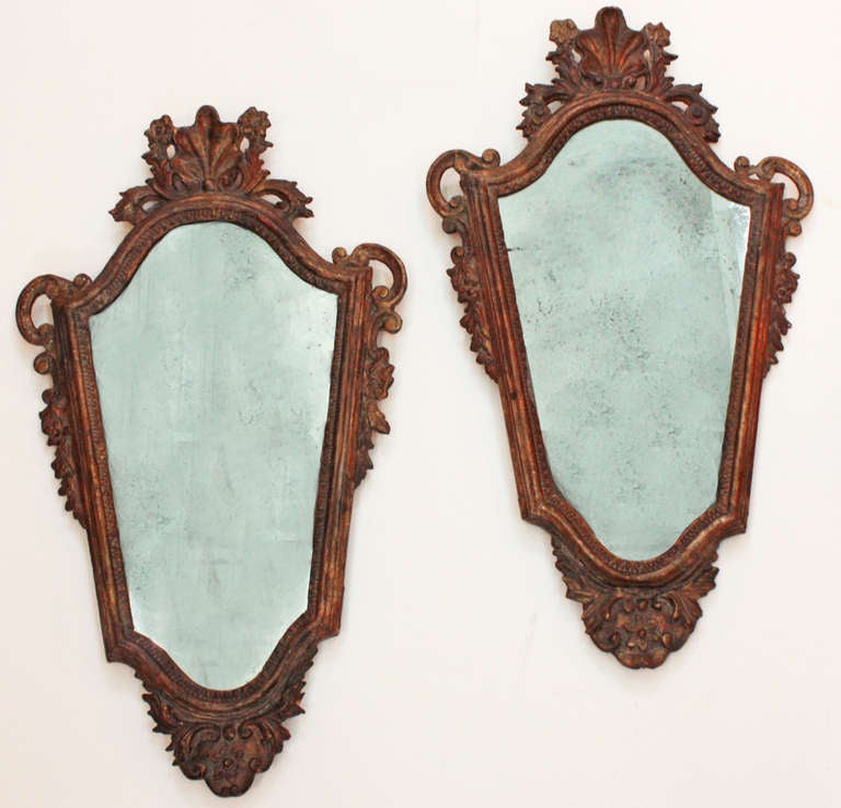 18th Century Venetian Silver Gilt Mirrors / pair