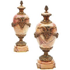 Bronze Mounted Marble Urns by H. Luppens & Cie.