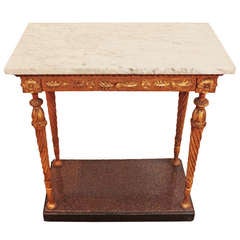 18th Century Swedish Pier Table with Marble Top