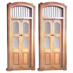 Circa 1780 French Doors with Frames including Barred Transoms