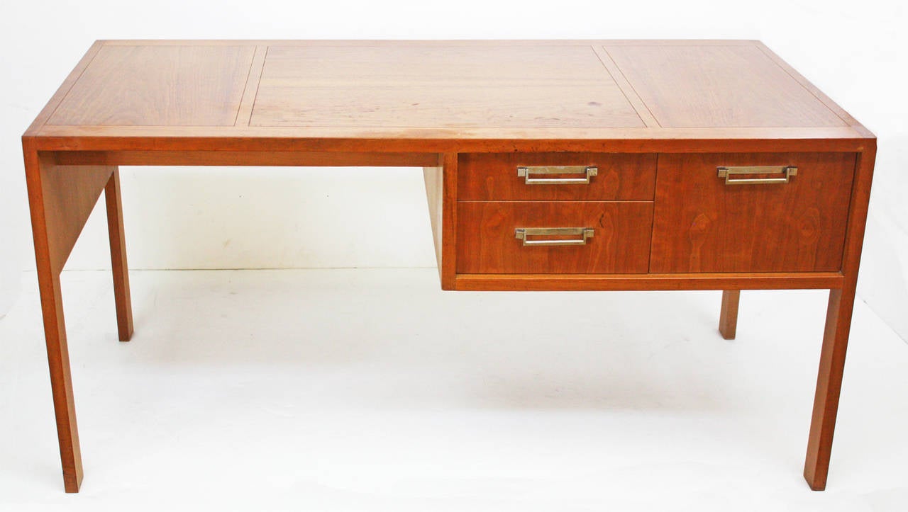 Mid-Century Modern Walnut Desk by Baker Furniture In Good Condition In Dallas, TX