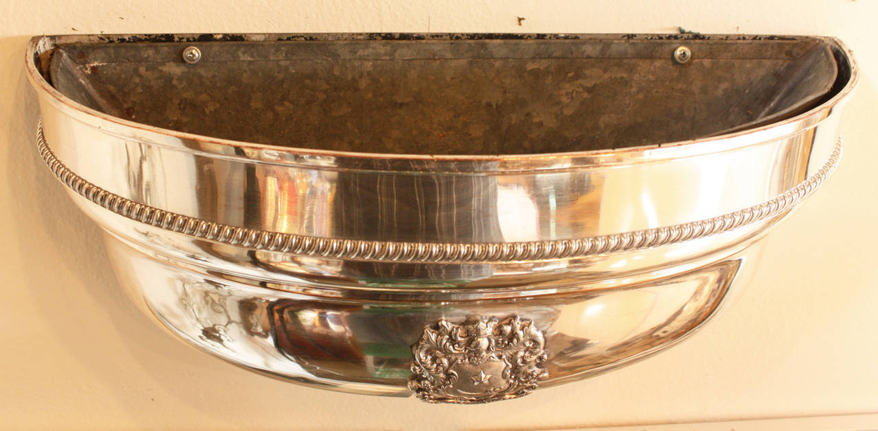 20th Century Silver Plated Meat Dome as Wall Pockets / Planters