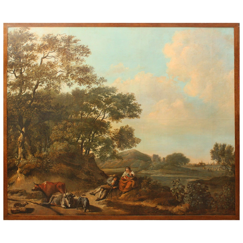 18th Century Dutch Pastoral Landscape from Boston's Ames-Webster Mansion