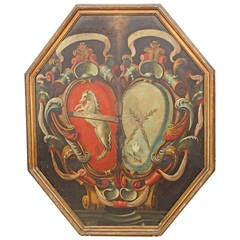 Heraldic Oil on Canvas / Framed