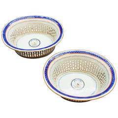 Pair of Chinese Reticulated Bowls