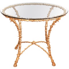 Round Occasional Table with Glass Top
