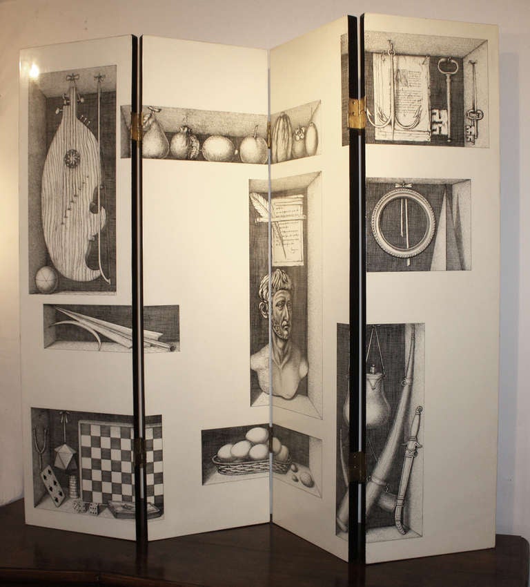 Vintage Neiman-Marcus Small Folding Screen by Fornasetti