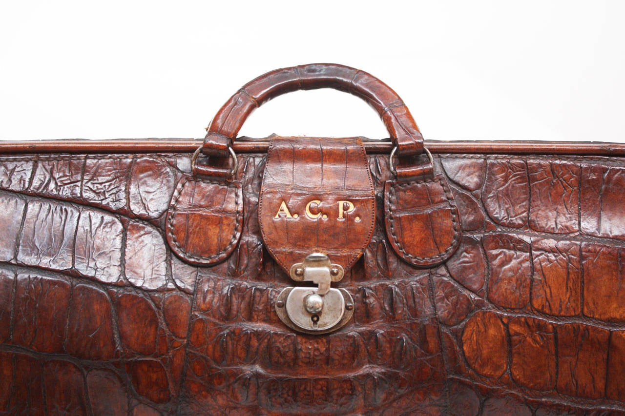 vintage alligator suitcase