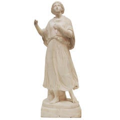 White Marble Sculpture of a Woman