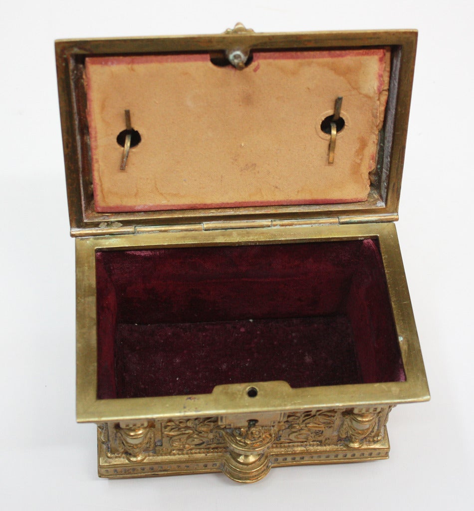 Baroque Elaborately Repousséd Italian Brass Box