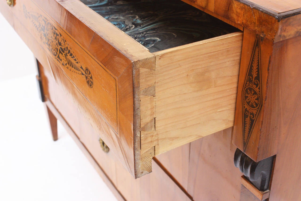 19th Century Three-Drawer Biedermeier Chest In Good Condition In Dallas, TX