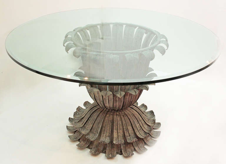 Bronze Base Round Dining Table