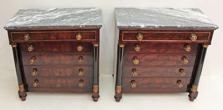 French Pair of Empire Style Chests