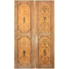Pair of 18th Century Italian Painted and Gilded Doors