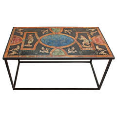18th Century Sicilian Scagliola Table Top with Modern Base