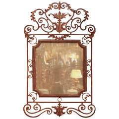 Large French Iron Mirror