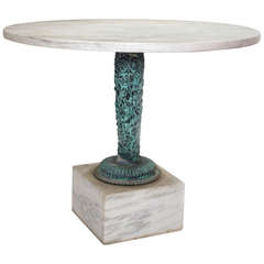 Vintage Occassional Table with White Marble Top