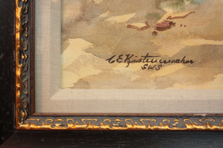 Framed Watercolor by Texan Charles Edward Kistenmacher (1914-2004)