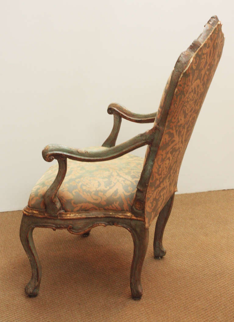 Venetian Painted and Gilded Armchair In Good Condition In Dallas, TX