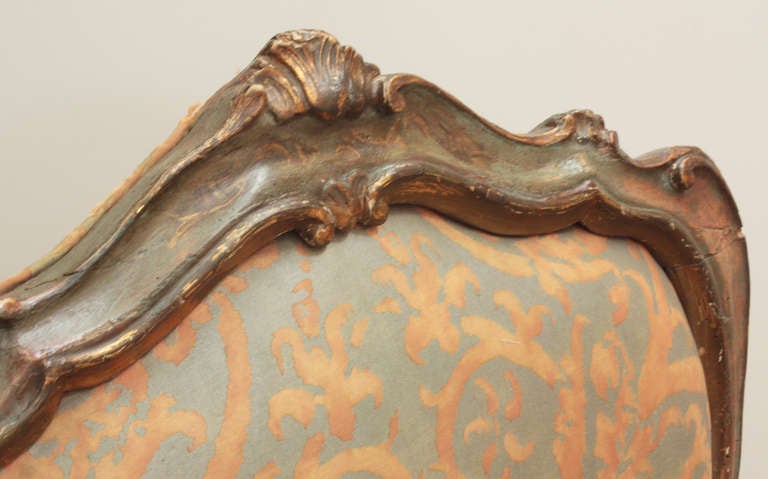 18th Century and Earlier Venetian Painted and Gilded Armchair