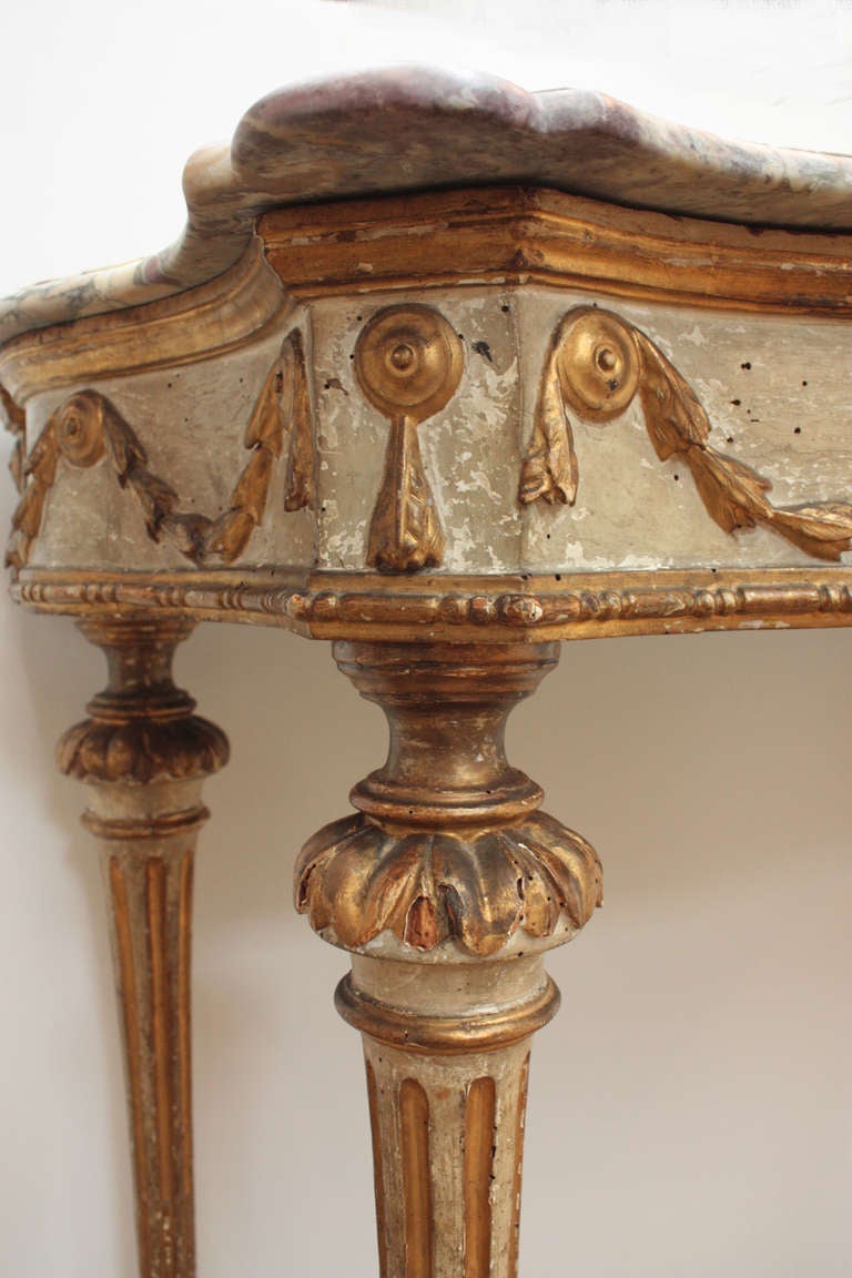 Wood Italian Neoclassical Console Table