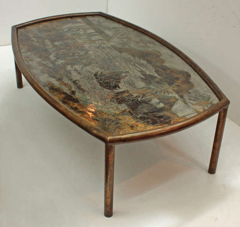 Metal Coffee Table by Philip and Kelvin LaVerne