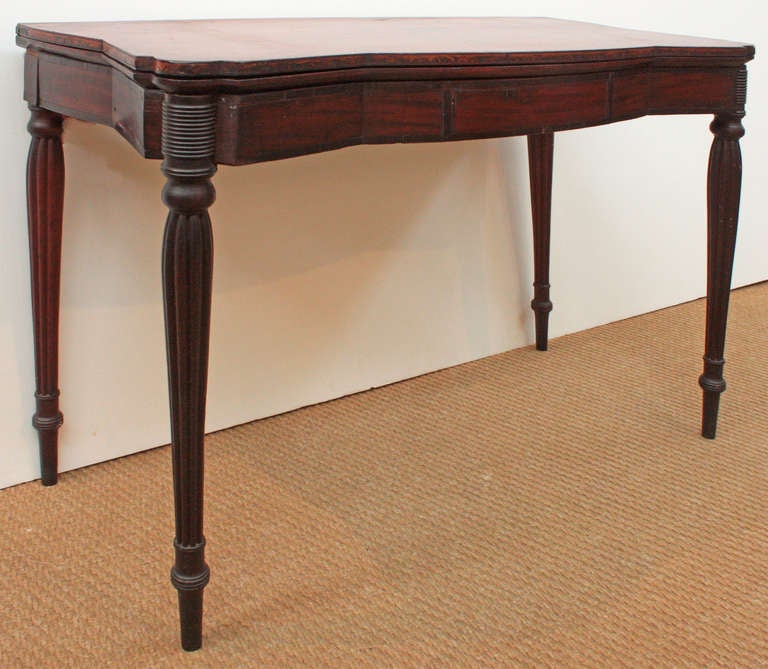 American Sheraton Mahogany Card Table, possibly by Seymour In Good Condition In Dallas, TX