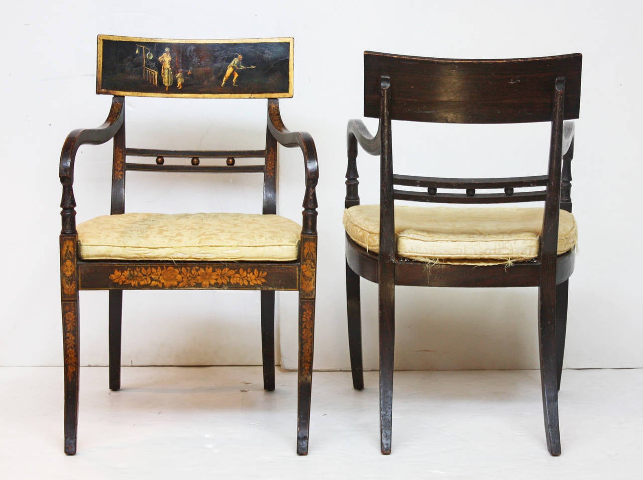 English Pair of Period Regency Armchairs