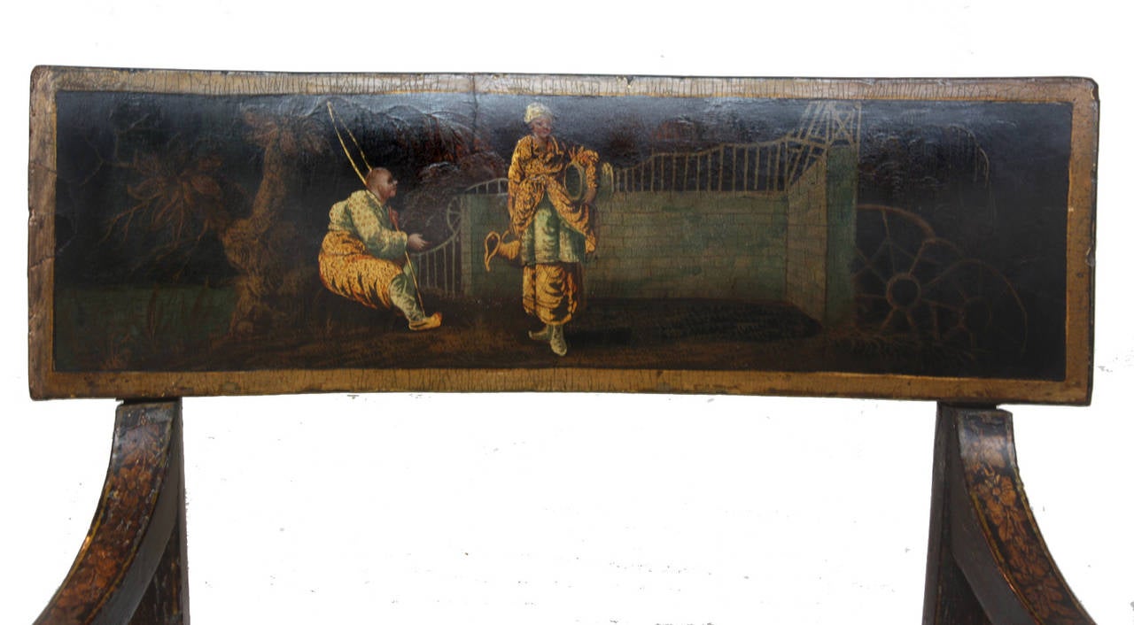 Wood Pair of Period Regency Armchairs
