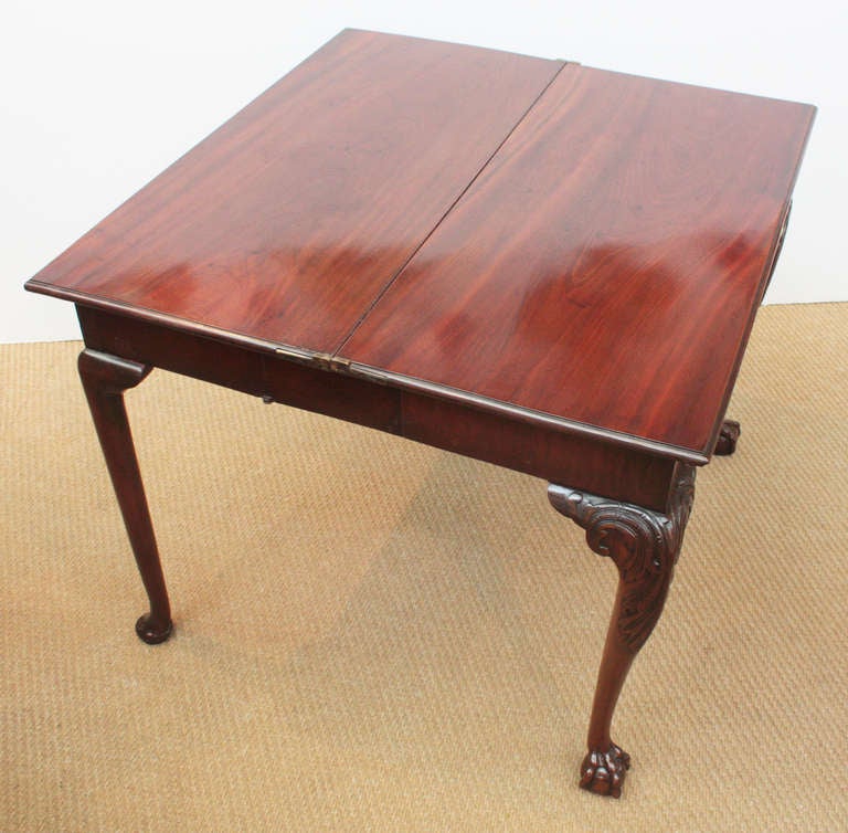 18th Century and Earlier Georgian Card Table with Concertina Action