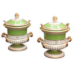 Pair of Chamberlain's Worcester Porcelain Fruit Coolers