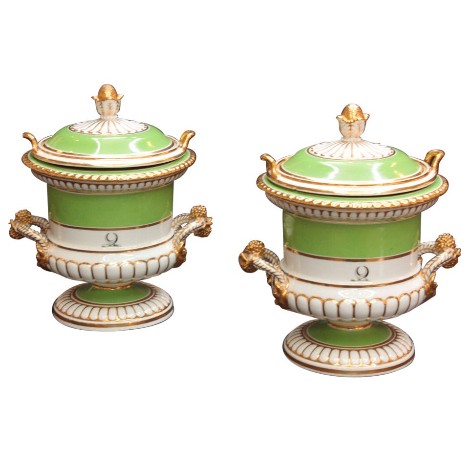 Pair of Chamberlain's Worcester Porcelain Fruit Coolers