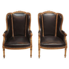 Louis XVI Style Wing Chairs