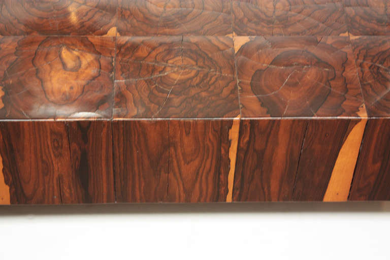 Late 20th Century Low-Profile Platform Coffee Table with Oystered Rosewood Veneers
