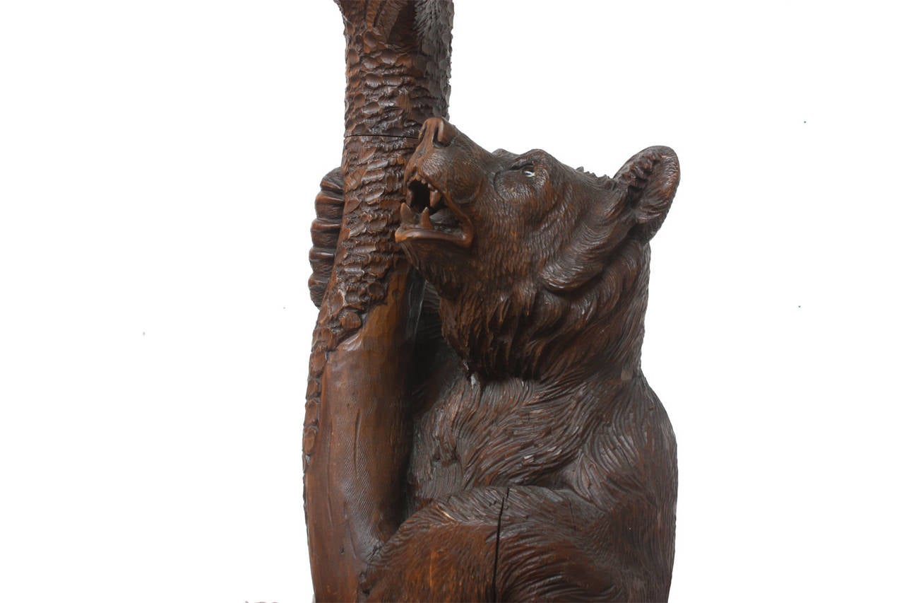 19th Century Black Forest Carved Bear Hall Tree