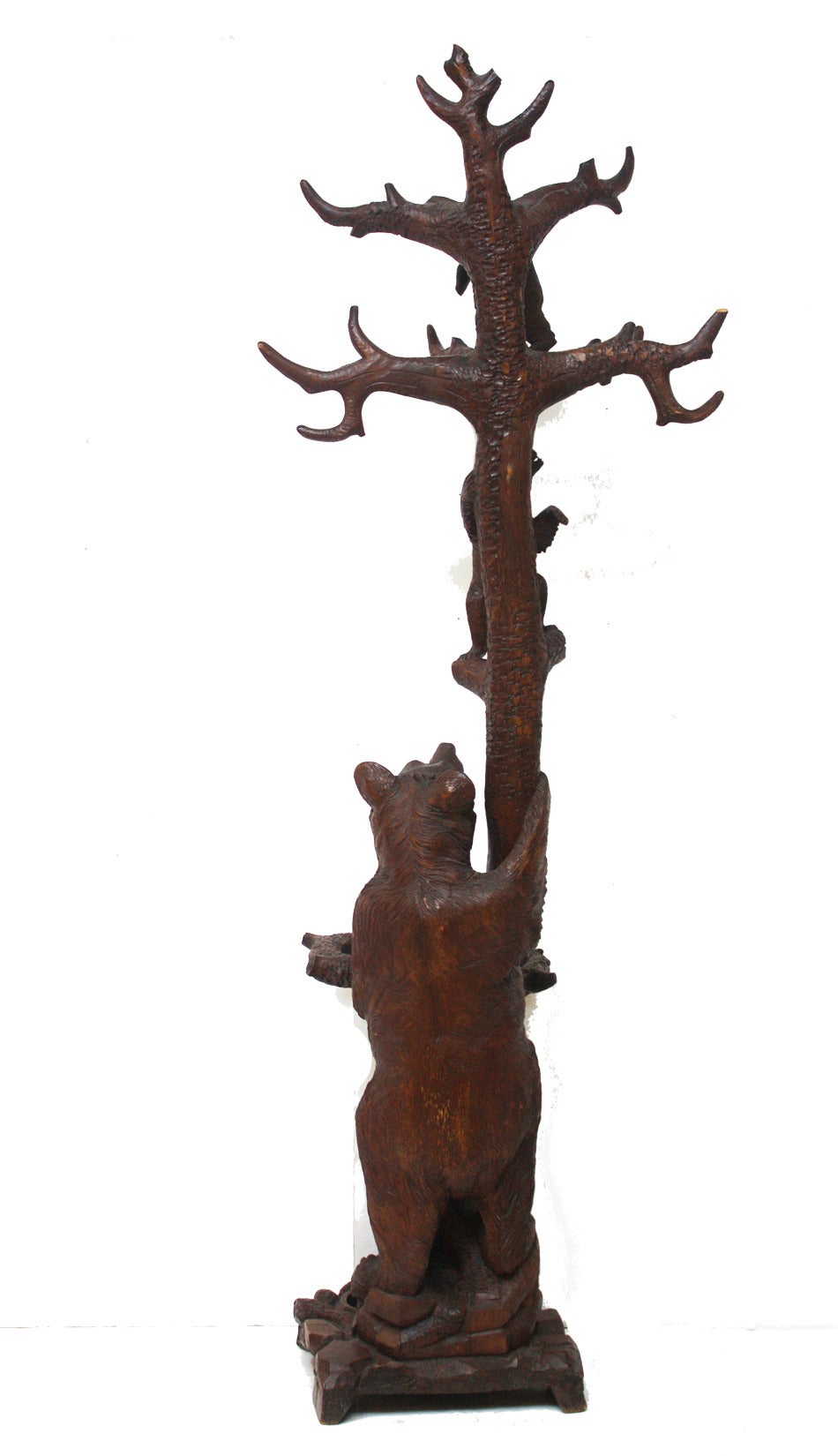 Swiss Black Forest Carved Bear Hall Tree