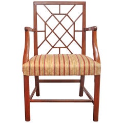 Chinese Chippendale Style Arm Chair