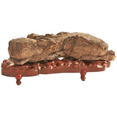 Chinese Scholar Stone with Carved Base