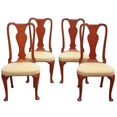 Set of Georgian Chairs with Urn Form Splats / Queen Anne Style