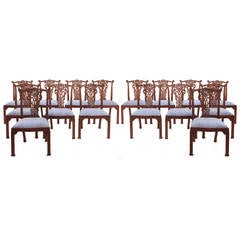 Set of 16 Chippendale Style Ribband Back Chairs by Maitland-Smith