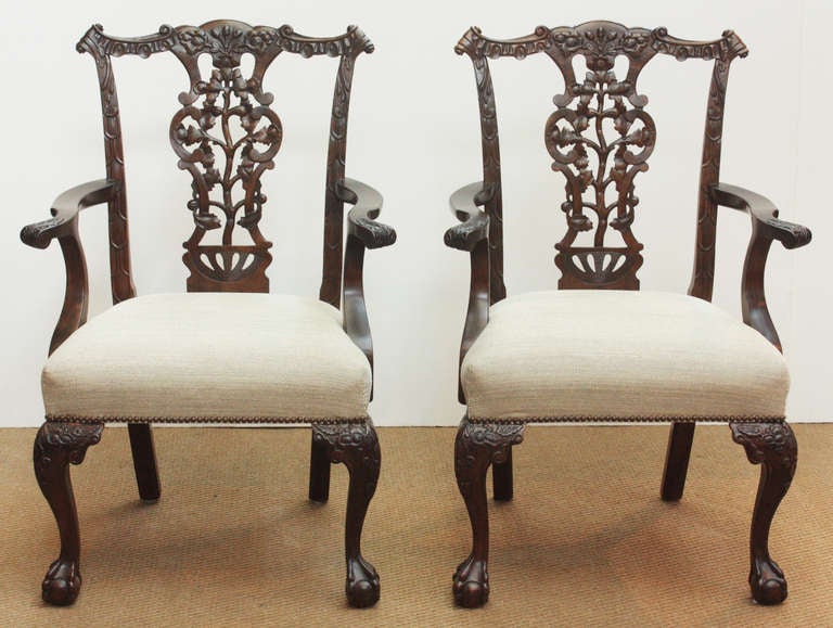Set of 14 Chippendale Style Ribbandback Chairs at 1stDibs chippendale ribband back chair