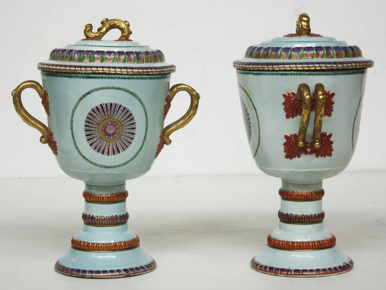 Early 19th Chinese Export Lidded Urn-Form Jars
